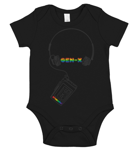 cassette and headphones from 80 and 90s Short Sleeve Baby One-Piece