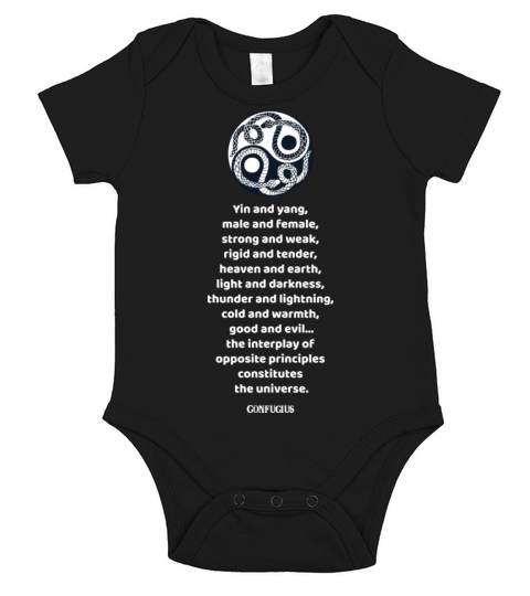 Confucius Quote Yin Yang Short Sleeve Baby One-Piece