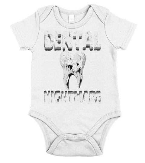 Funny Vintage style tooth as dental nightmare Short Sleeve Baby One-Piece
