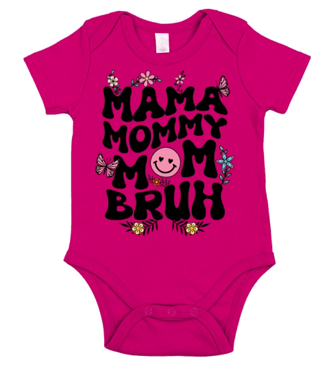 Groovy Mama Mommy Mom Bruh Funny Mothers Day 23 Short Sleeve Baby One-Piece