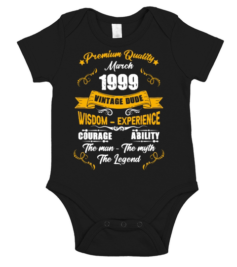 March 1999 Vintage Birthday Present Short Sleeve Baby One-Piece