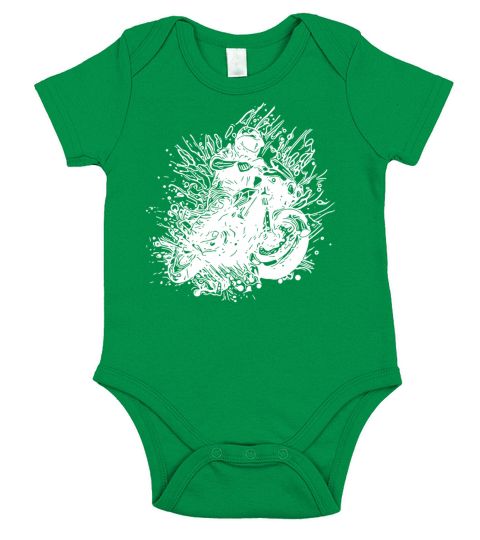 Motorcyclist Road-trip Splash Biker Style Short Sleeve Baby One-Piece