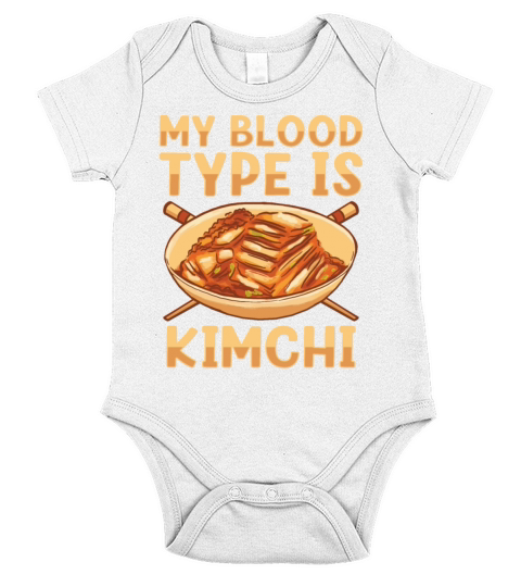 My Blood Type Is Kimchi Lover Korean Food Short Sleeve Baby One-Piece