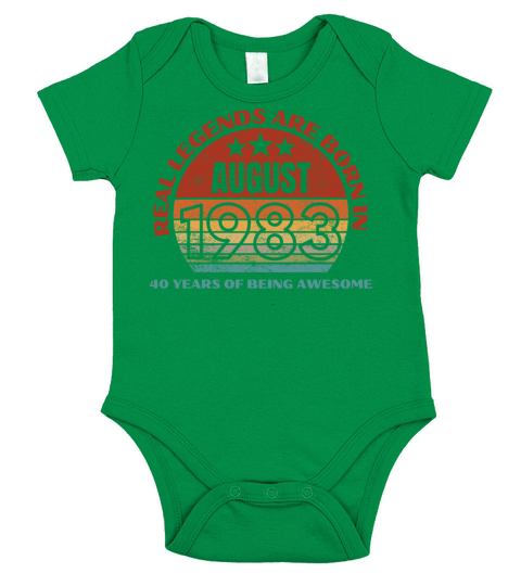 Real Legends Are Born In August1983 40 Years Of Short Sleeve Baby One-Piece