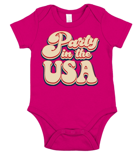 Vintage Classic Party in the USA 4th of July Short Sleeve Baby One-Piece
