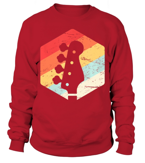Retro Vintage Bass Guitar Players Rock Music Band Sweatshirt Unisex