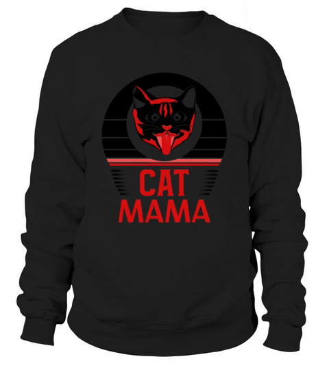 Vintage Cat Mom 80s Tee Retro Cat Lady Distressed Sweatshirt Unisex