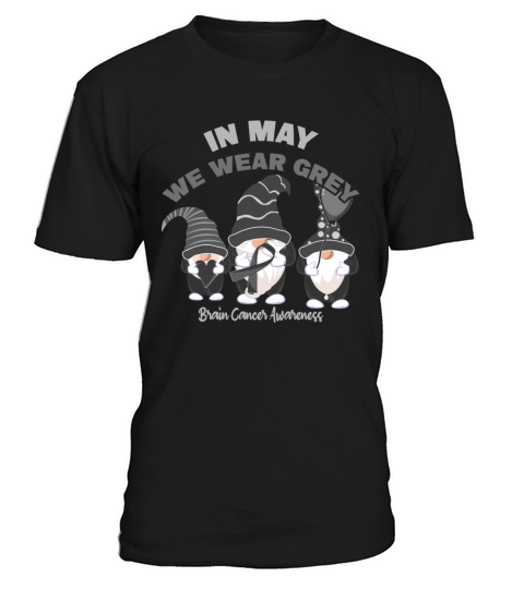 Gnome Month May Gray Ribbon Brain Cancer Awareness T-Shirt Unisex