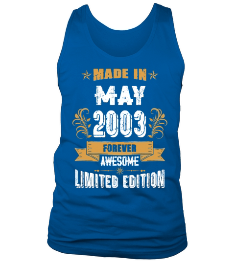 May 2003 Vintage Birthday Present Tank Top Unisex