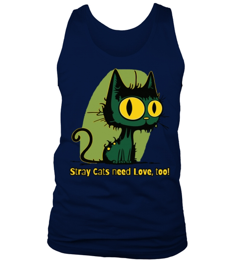 Stray Cats Need Love Vintage Cartoon Cat Tank Top Unisex