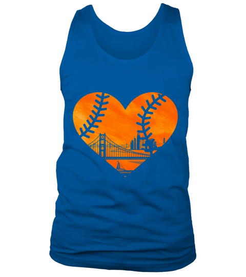 US State San Francisco Baseball Vintage Heart Tank Top Unisex