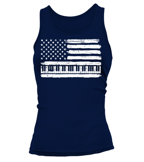 Piano Pianist USA American Flag Patriotic Vintage Tank top Woman