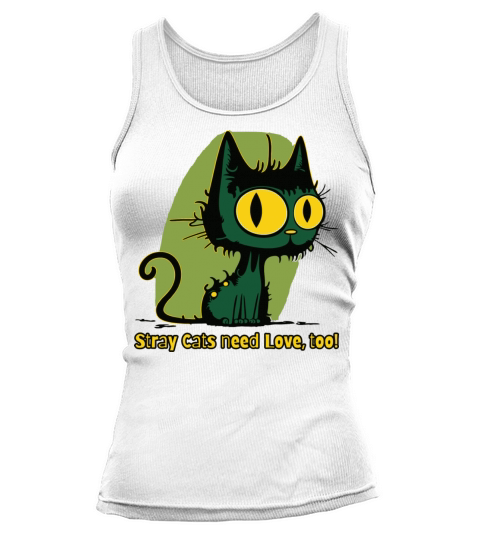 Stray Cats Need Love Vintage Cartoon Cat Tank top Woman