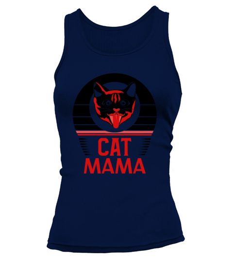 Vintage Cat Mom 80s Tee Retro Cat Lady Distressed Tank top Woman