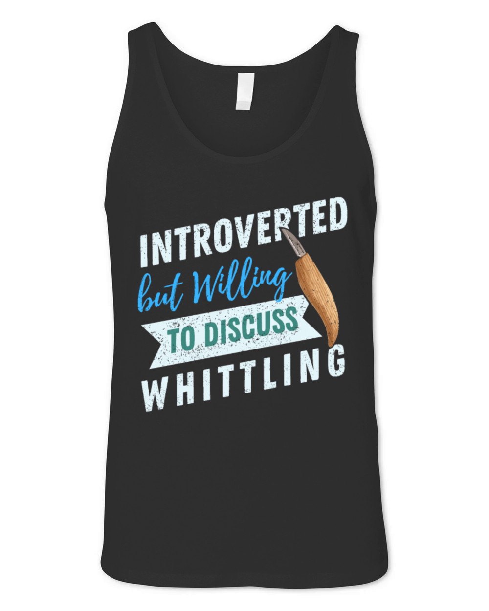 Introverted but willing to discuss Whittling Unisex Jersey Tank