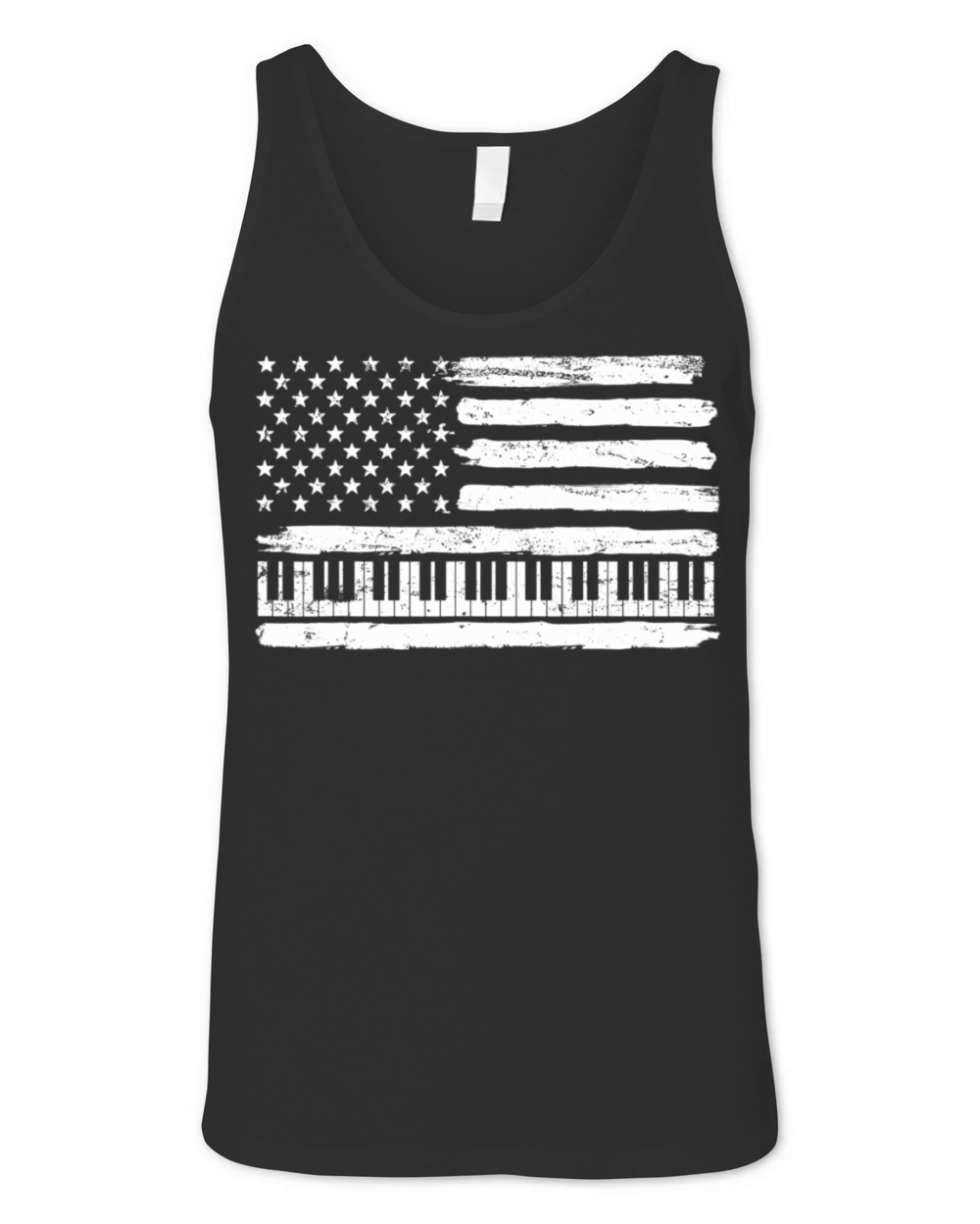 Piano Pianist USA American Flag Patriotic Vintage Unisex Jersey Tank