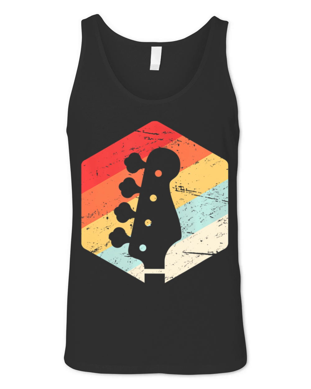Retro Vintage Bass Guitar Players Rock Music Band Unisex Jersey Tank