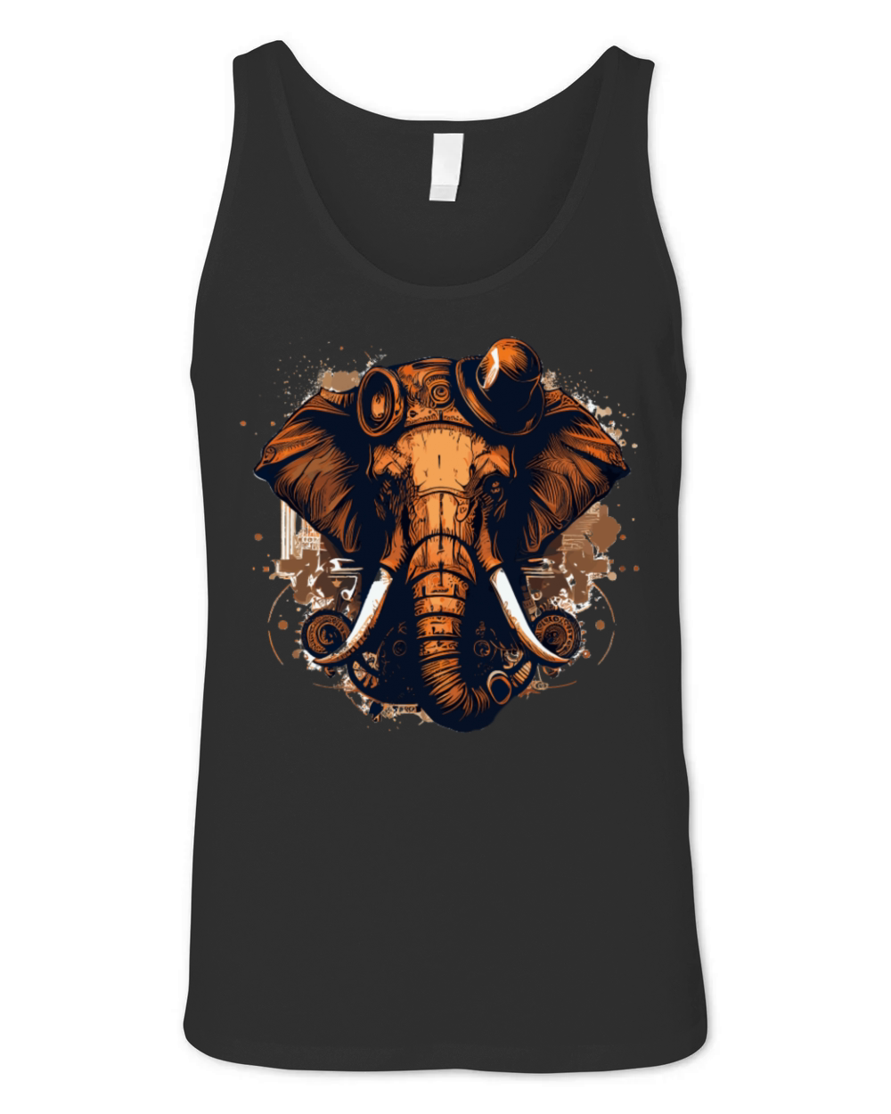 Steampunk Mechanical Elephant Vintage Machine Anim Unisex Jersey Tank