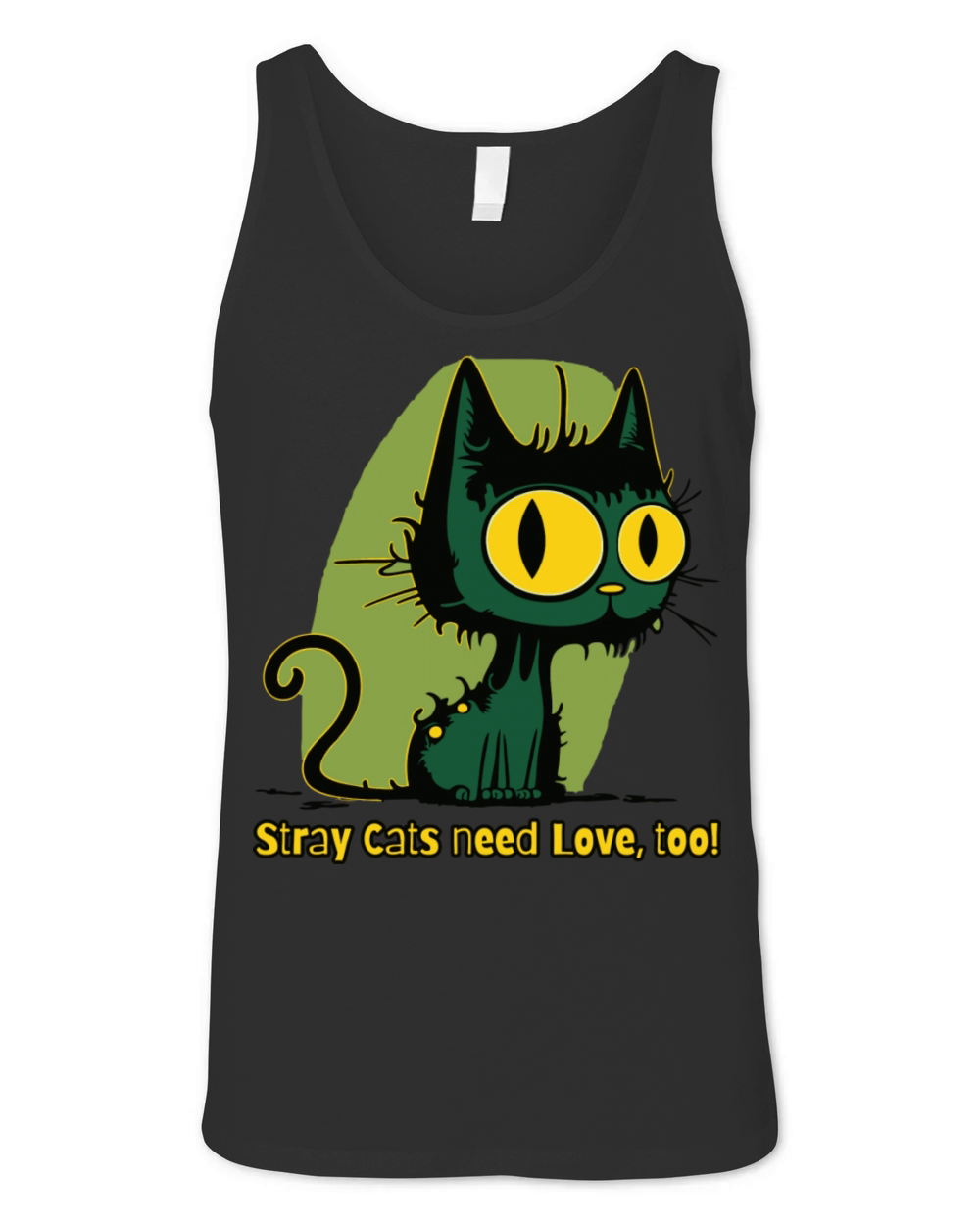 Stray Cats Need Love Vintage Cartoon Cat Unisex Jersey Tank