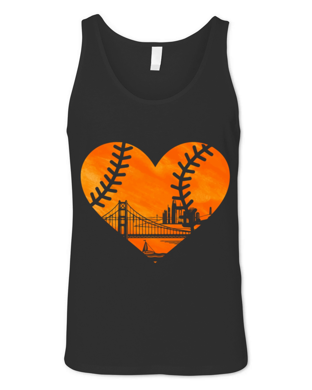 US State San Francisco Baseball Vintage Heart Unisex Jersey Tank