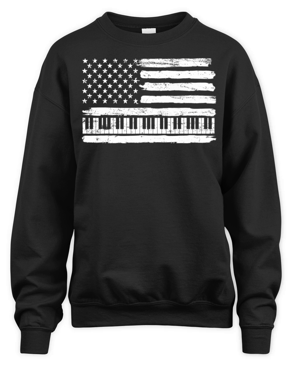 Piano Pianist USA American Flag Patriotic Vintage Unisex Premium Crewneck Sweatshirt
