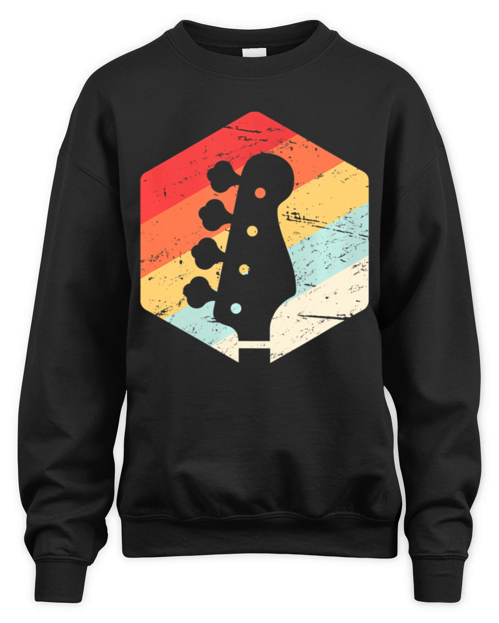 Retro Vintage Bass Guitar Players Rock Music Band Unisex Premium Crewneck Sweatshirt