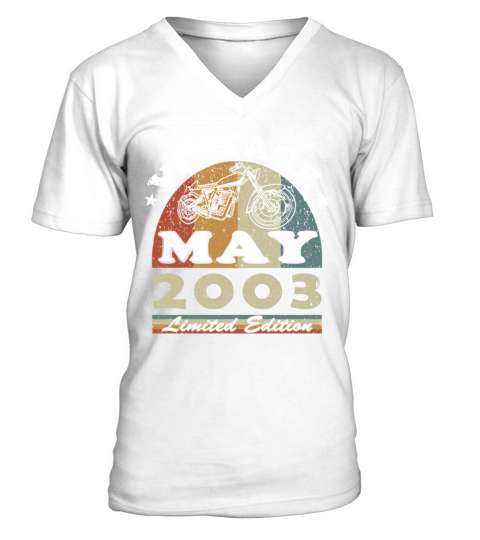 Biker vintage May 2003 20th anniversary V-Neck T-shirt