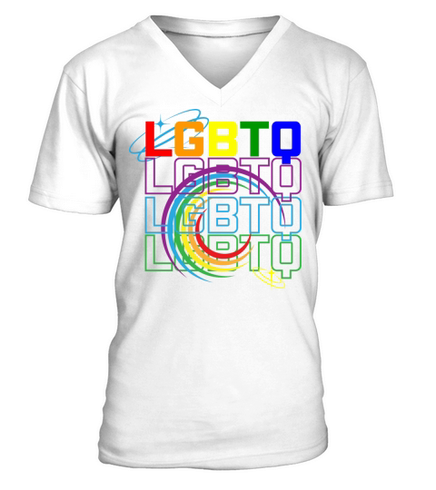LGBTQ Design Pride Month Rainbow Flag LGBT V-Neck T-shirt