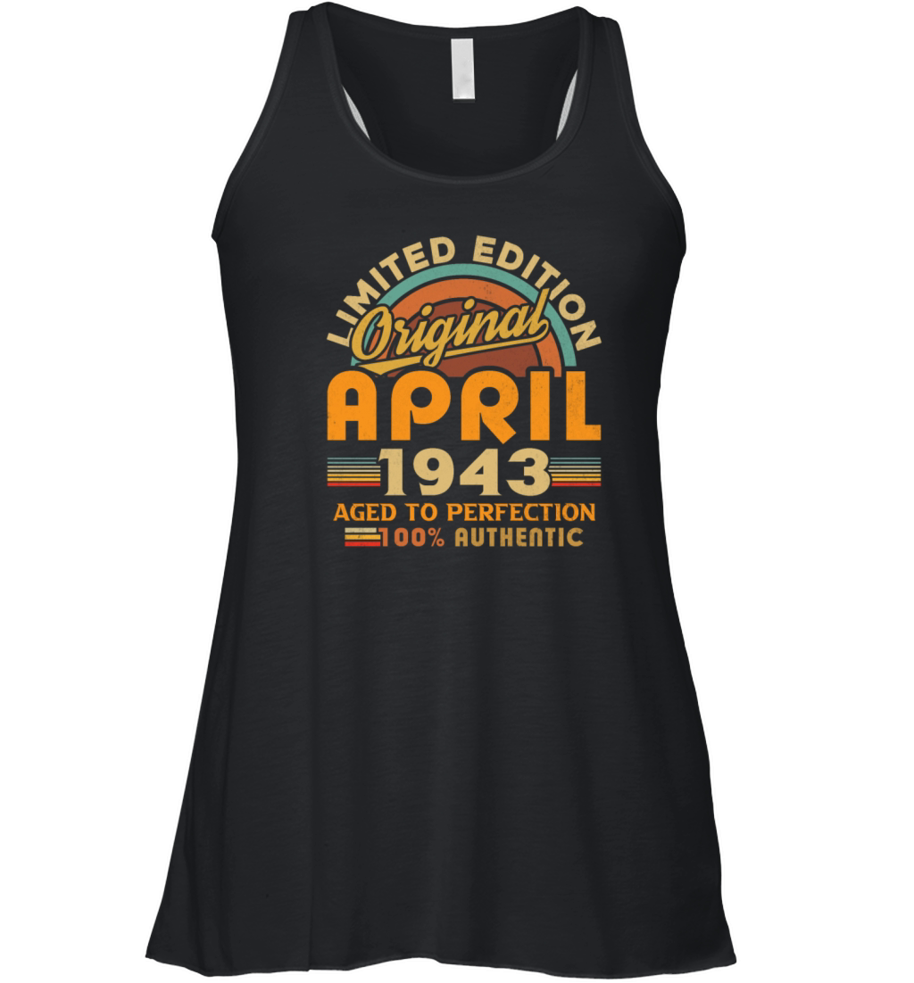 1943 April Vintage Born in 1943 April Gift Women's Flowy Tank Top