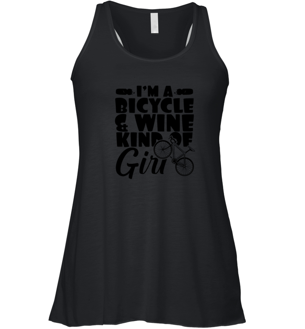 bicycle woman wine Women's Flowy Tank Top