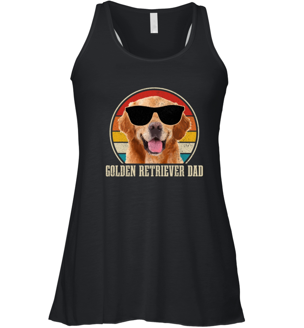 Golden Retriever Dad Funny Dog Owner Sunglasses Women's Flowy Tank Top