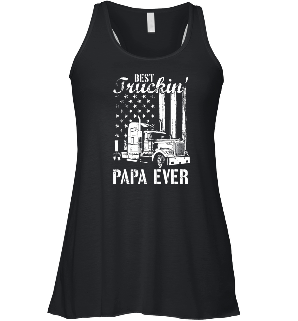 Mens Best Trucking Papa Ever Truck Driver American Women's Flowy Tank Top