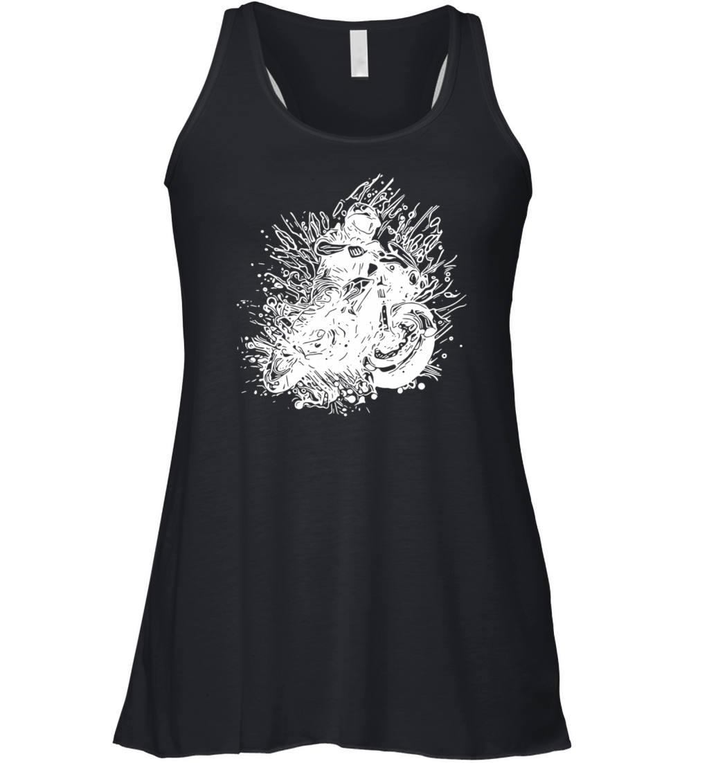 Motorcyclist Road-trip Splash Biker Style Women's Flowy Tank Top