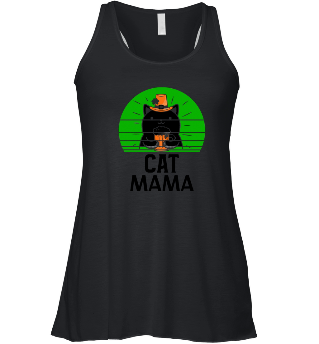Vintage 80s Style Cat Mom T-Shirt for Women Retro Women's Flowy Tank Top