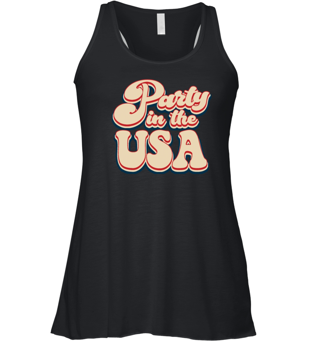 Vintage Classic Party in the USA 4th of July Women's Flowy Tank Top