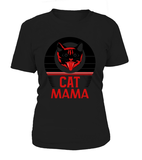 Vintage Cat Mom 80s Tee Retro Cat Lady Distressed Women's T-Shirt