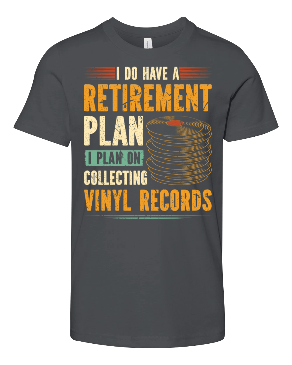Retirement Collect Vinyl Record Vintage Vinyls LP Youth Unisex Jersey Tee