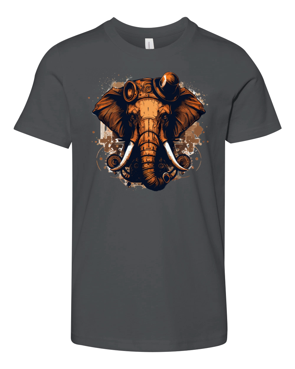 Steampunk Mechanical Elephant Vintage Machine Anim Youth Unisex Jersey Tee
