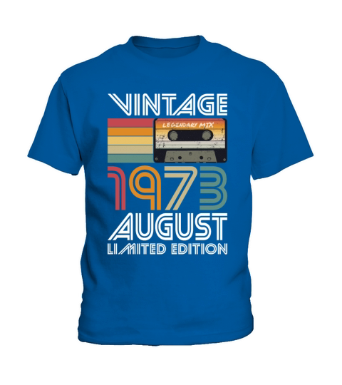 50th birthday august 1973 vintage 1973 Kids T-Shirt
