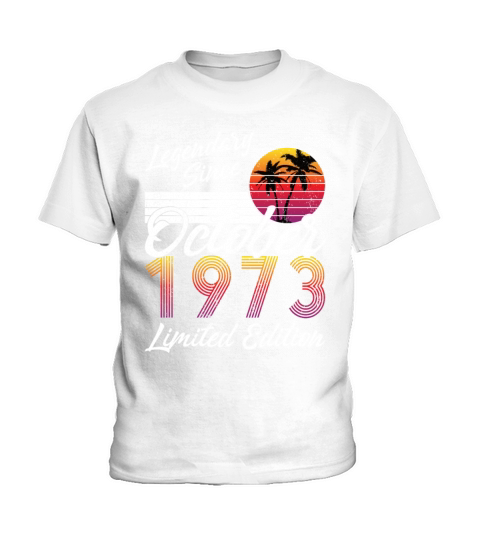 50th birthday october 1973 legendary since 1973 Kids T-Shirt