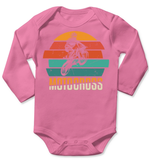 Motocross Stunt Vintage Distressed Long Sleeve Baby One-Piece