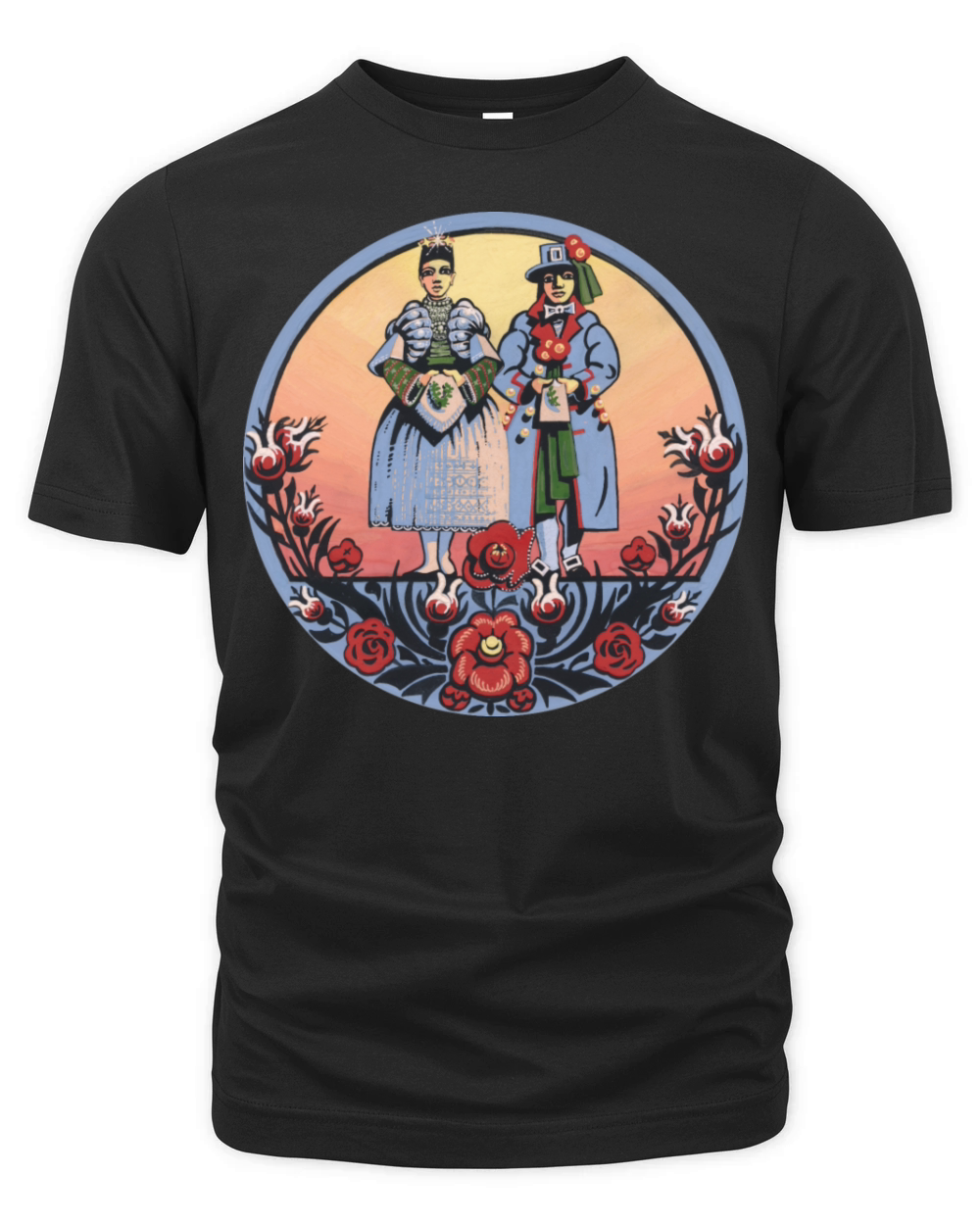 Sorbian wendish folklore - couple Organic Unisex T-shirt