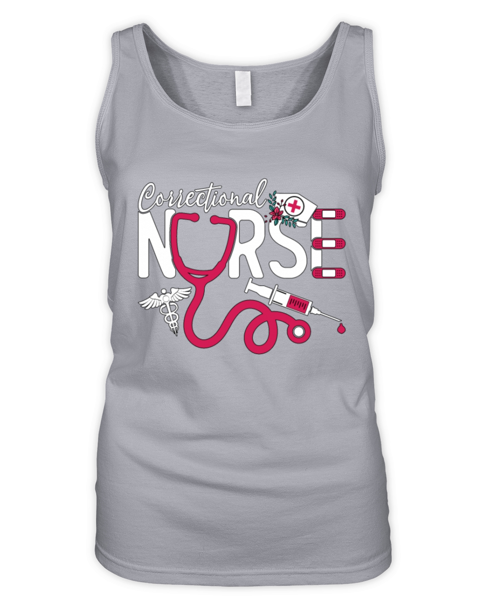 Correctional Nurse Thin Silver Line Prison Nurse Organic Women's Tank Top