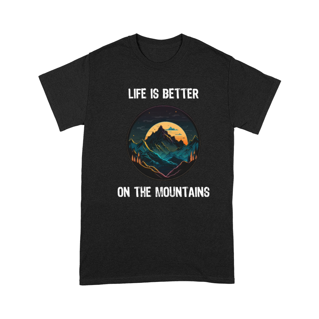 Retro Mountains Sunset Saying Premium T-shirt