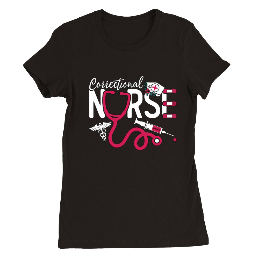 Correctional Nurse Thin Silver Line Prison Nurse Premium Womens Crewneck T-shirt