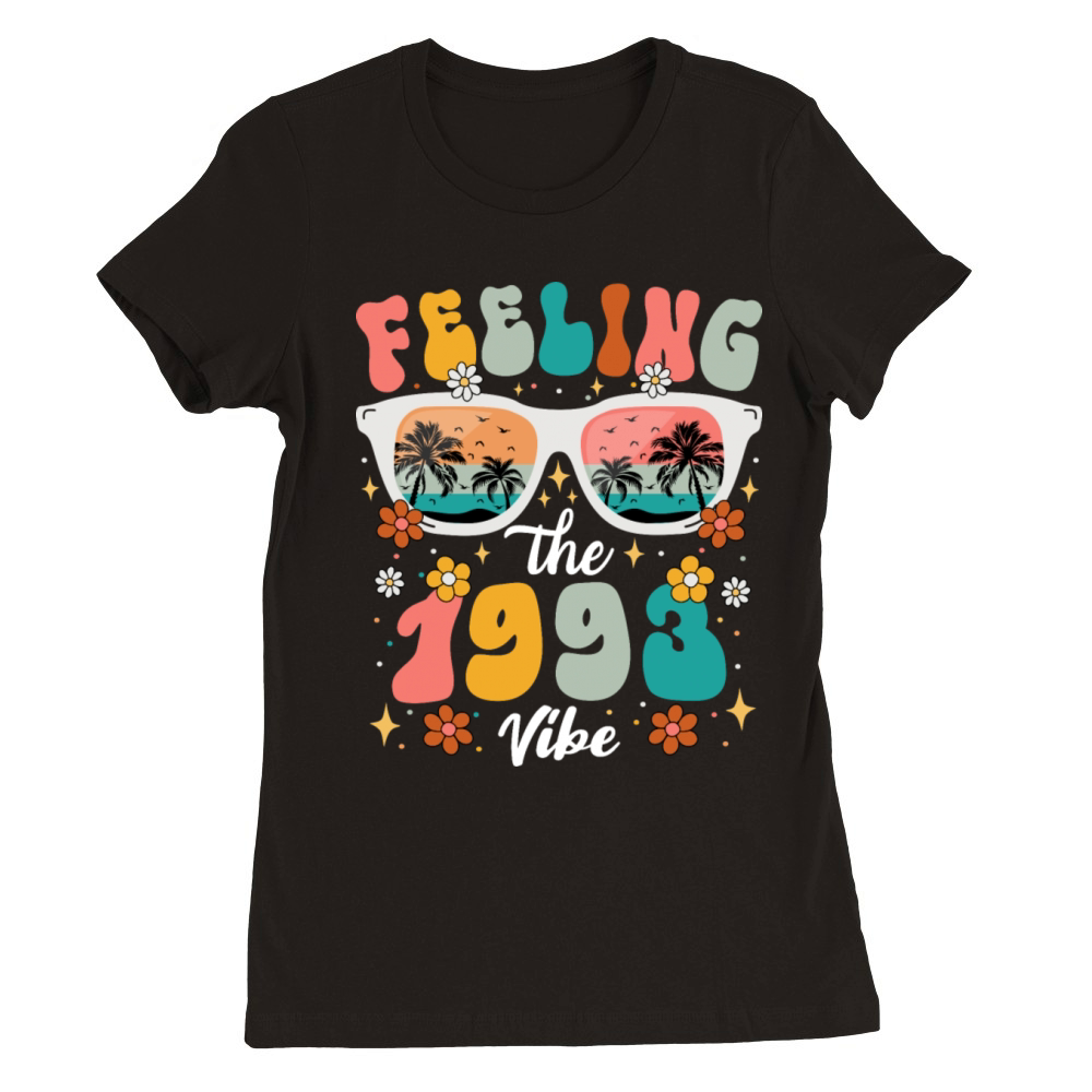 Happy 30 Years Woman Colorful 1993 30th Birthday Premium Womens Crewneck T-shirt