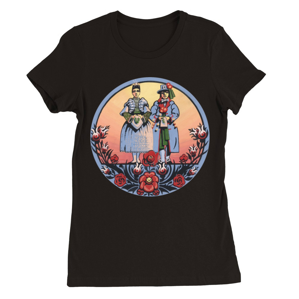 Sorbian wendish folklore - couple Premium Womens Crewneck T-shirt