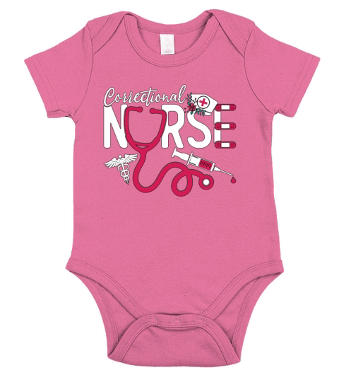 Correctional Nurse Thin Silver Line Prison Nurse Short Sleeve Baby One-Piece