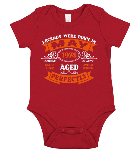 Legends Were Born In May 1974 Birthday Short Sleeve Baby One-Piece