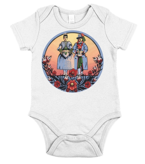 Sorbian wendish folklore - couple Short Sleeve Baby One-Piece